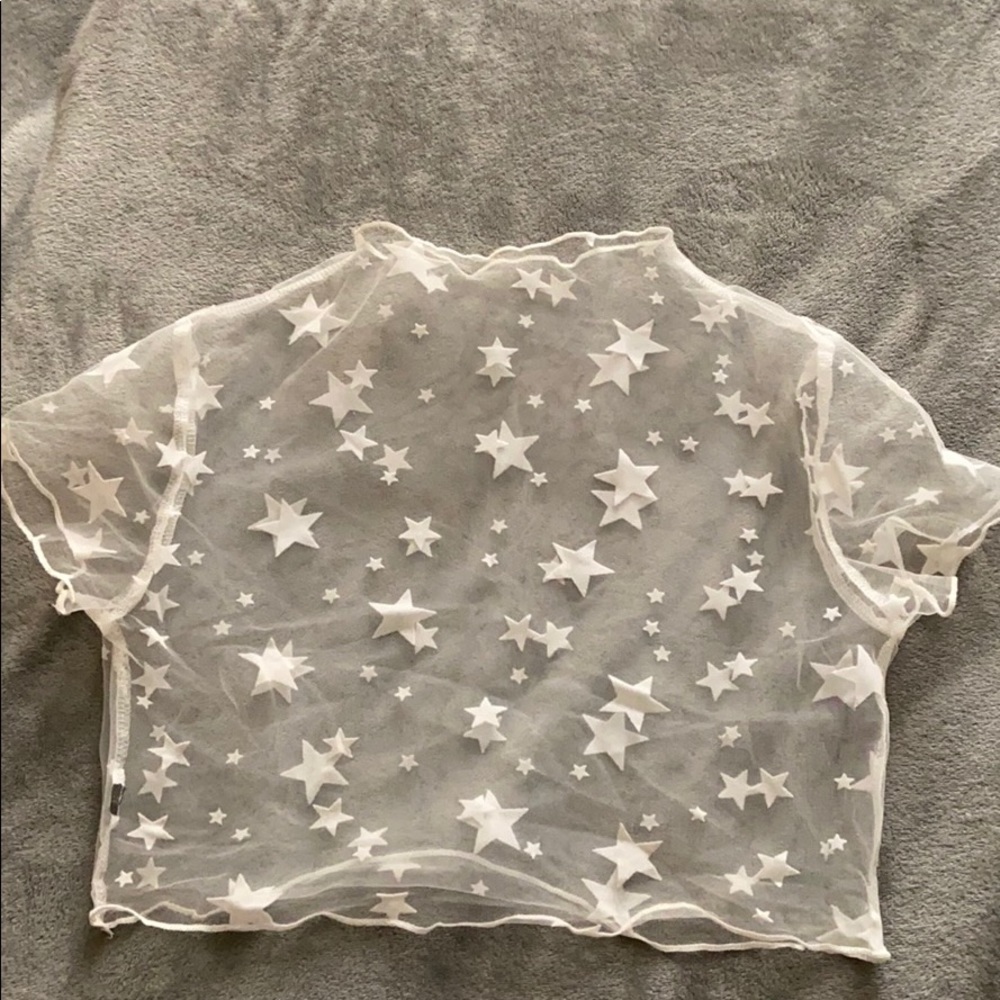 Mesh star crop top